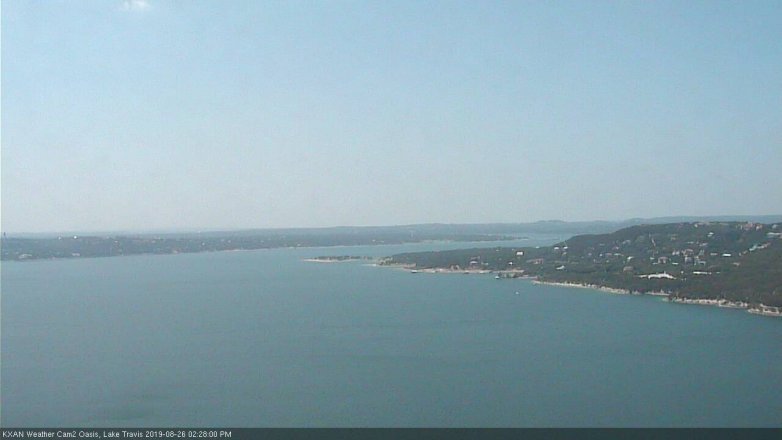 Lake Travis webcam, August 26, 2019 1:30 PM CT