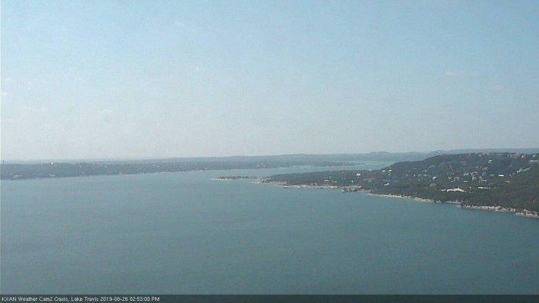 Lake Travis webcam, August 26, 2019 1:55 PM CT