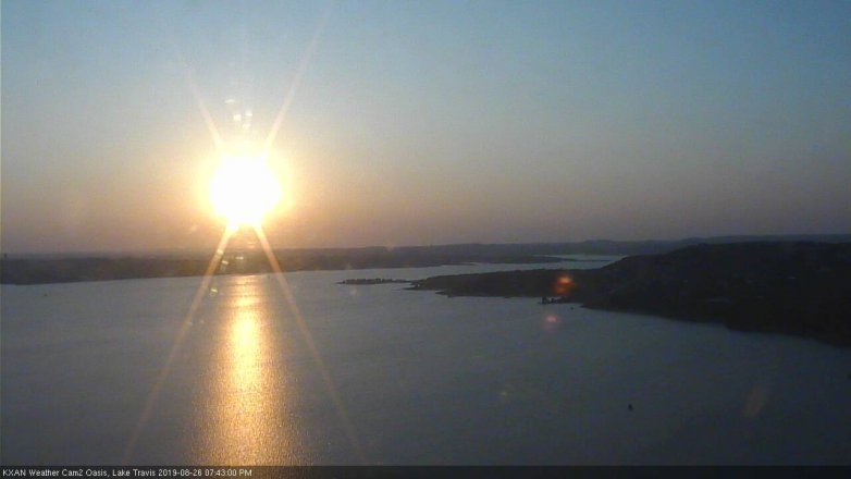 Lake Travis webcam, August 26, 2019 6:45 PM CT