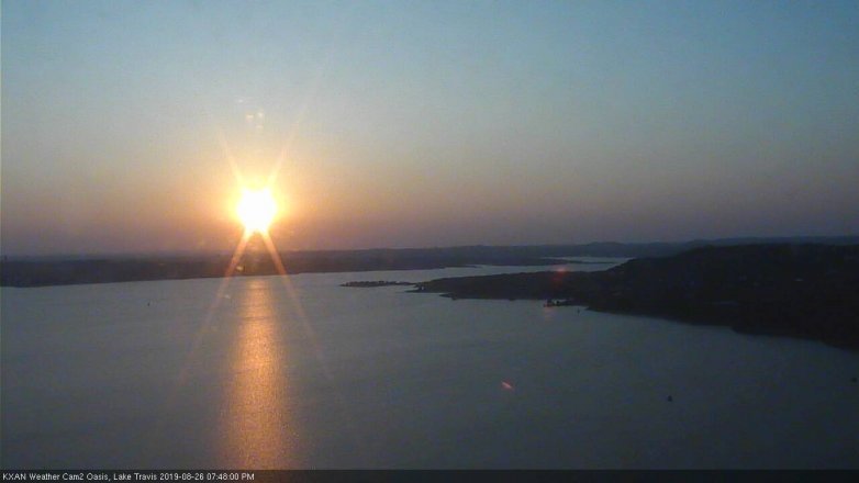 Lake Travis webcam, August 26, 2019 6:50 PM CT