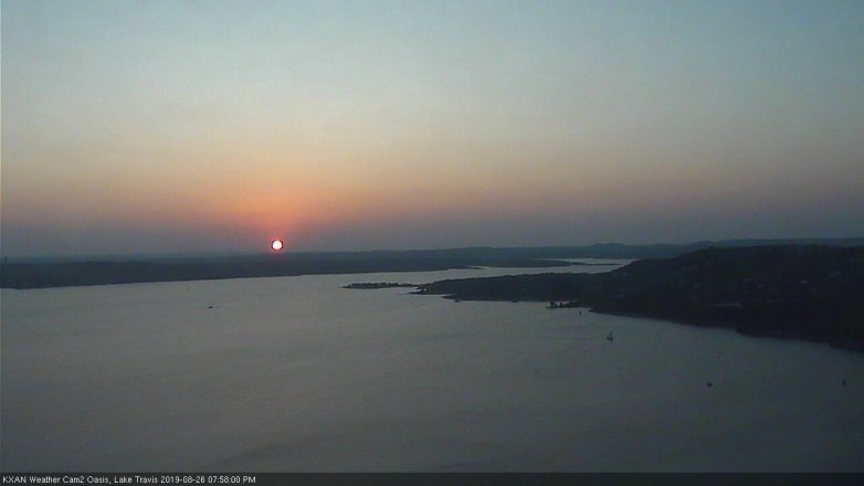 Lake Travis webcam, August 26, 2019 7:00 PM CT
