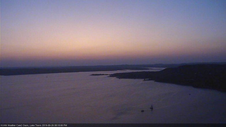 Lake Travis webcam, August 26, 2019 7:20 PM CT