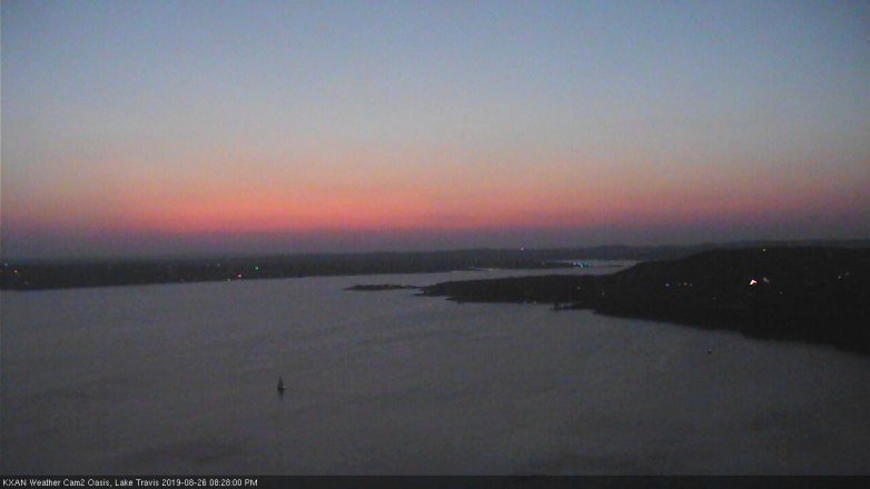 Lake Travis webcam, August 26, 2019 7:30 PM CT