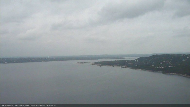 Lake Travis webcam, August 27, 2019 9:30 AM CT