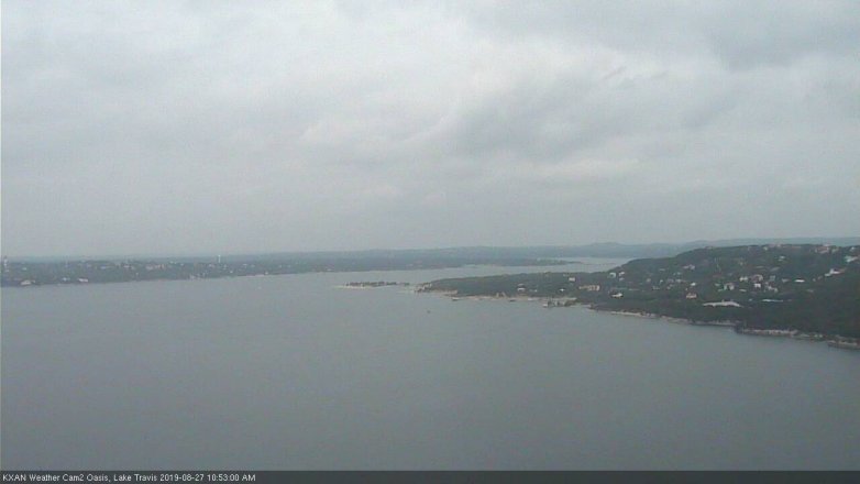 Lake Travis webcam, August 27, 2019 9:55 AM CT