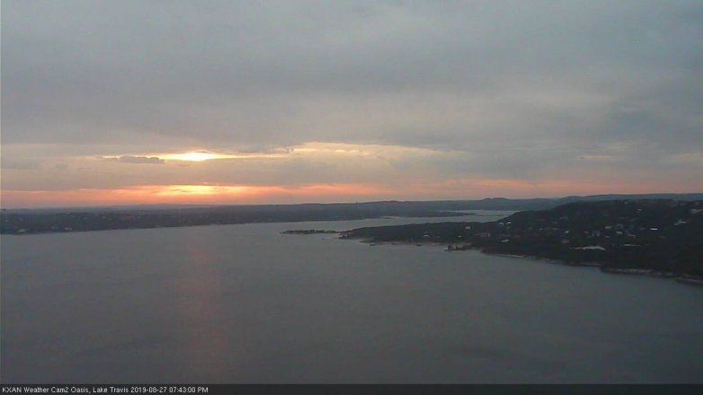 Lake Travis webcam, August 27, 2019 6:45 PM CT