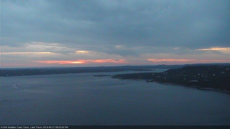 Lake Travis webcam, August 27, 2019 7:05 PM CT