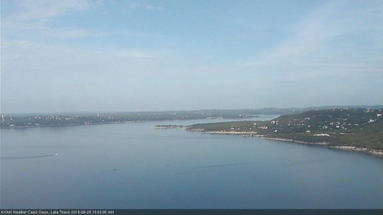 Lake Travis webcam, August 28, 2019 9:05 AM CT