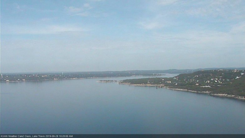 Lake Travis webcam, August 28, 2019 9:30 AM CT