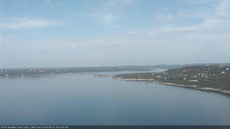 Lake Travis webcam, August 28, 2019 9:50 AM CT