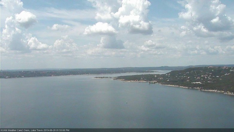 Lake Travis webcam, August 28, 2019 12:55 PM CT