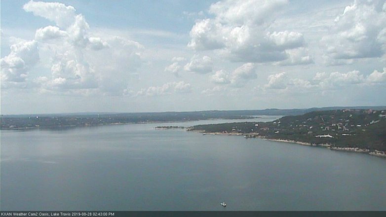Lake Travis webcam, August 28, 2019 1:45 PM CT