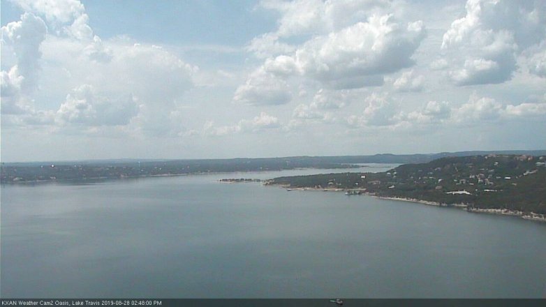 Lake Travis webcam, August 28, 2019 1:50 PM CT