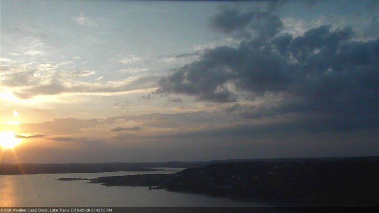 Lake Travis webcam, August 28, 2019 6:45 PM CT