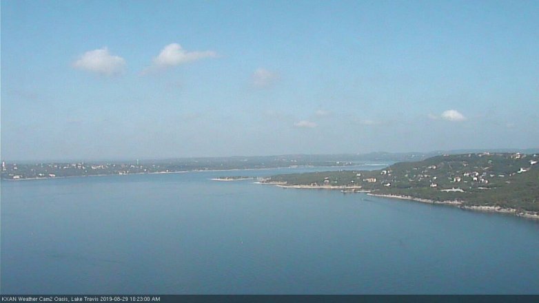 Lake Travis webcam, August 29, 2019 9:25 AM CT