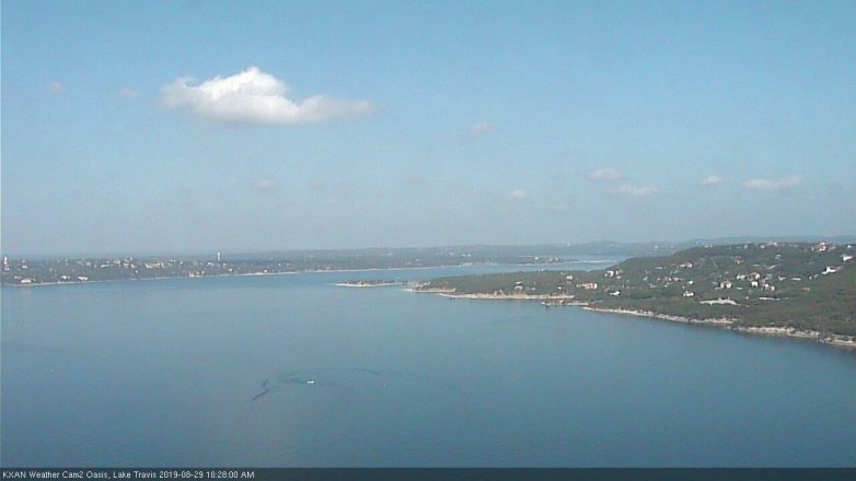 Lake Travis webcam, August 29, 2019 9:30 AM CT