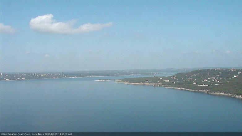 Lake Travis webcam, August 29, 2019 9:35 AM CT