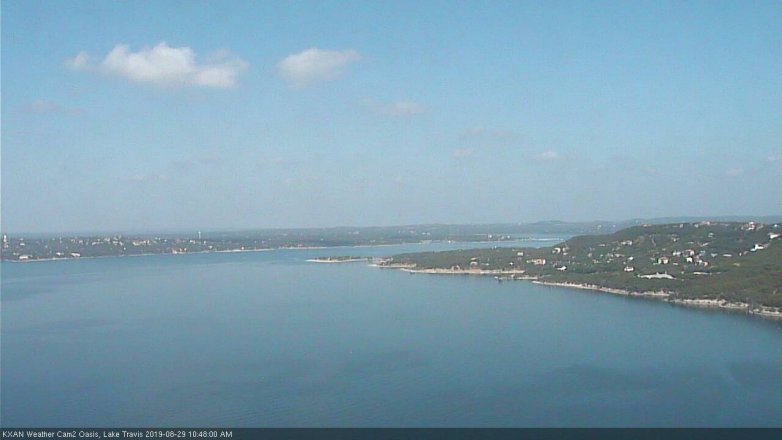 Lake Travis webcam, August 29, 2019 9:50 AM CT