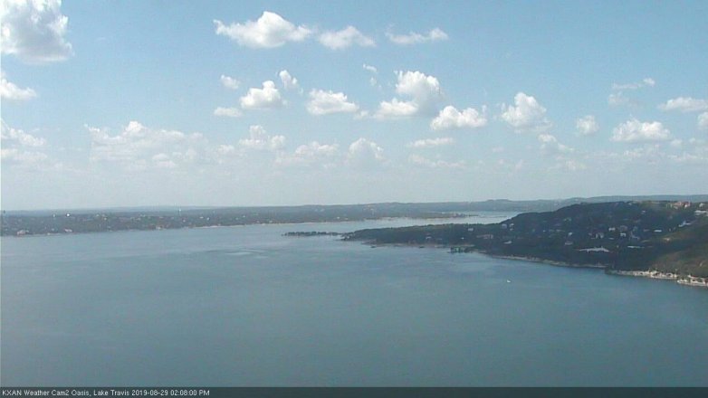 Lake Travis webcam, August 29, 2019 1:10 PM CT