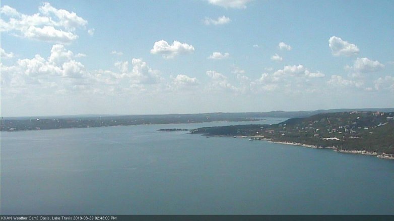 Lake Travis webcam, August 29, 2019 1:45 PM CT