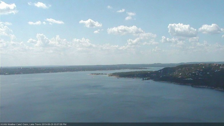 Lake Travis webcam, August 29, 2019 2:10 PM CT