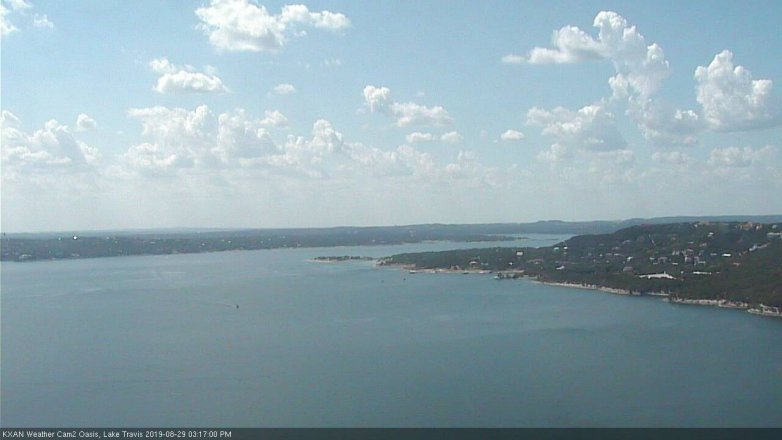 Lake Travis webcam, August 29, 2019 2:20 PM CT