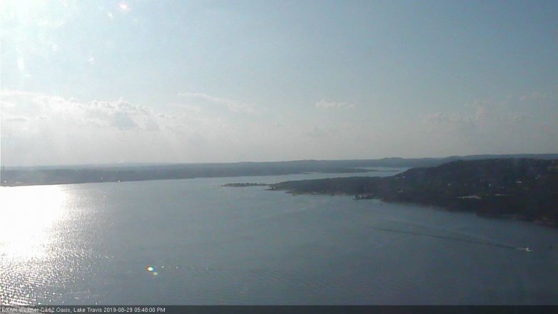 Lake Travis webcam, August 29, 2019 4:50 PM CT