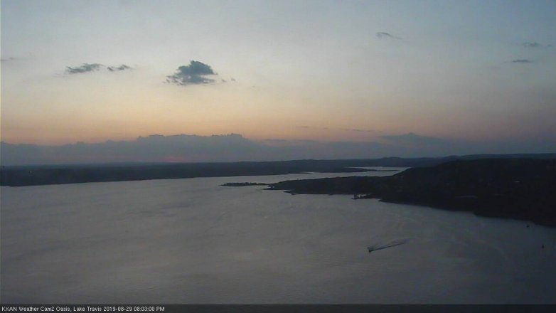 Lake Travis webcam, August 29, 2019 7:05 PM CT