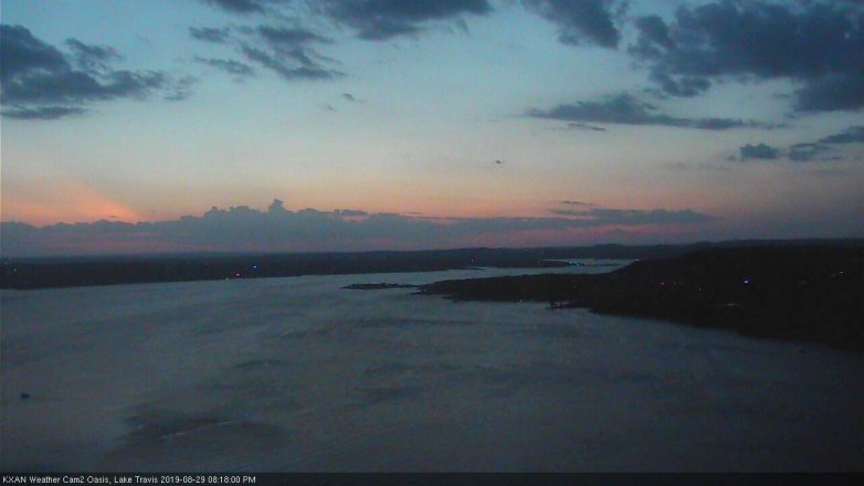 Lake Travis webcam, August 29, 2019 7:20 PM CT