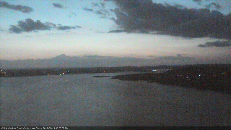 Lake Travis webcam, August 29, 2019 7:30 PM CT