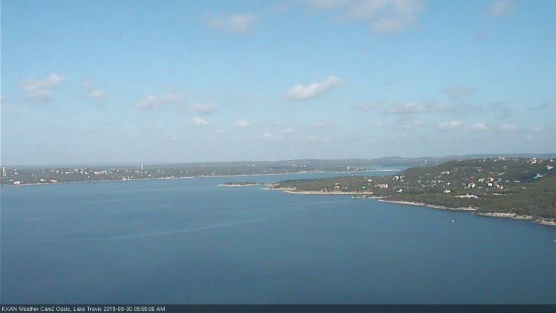 Lake Travis webcam, August 30, 2019 9:00 AM CT