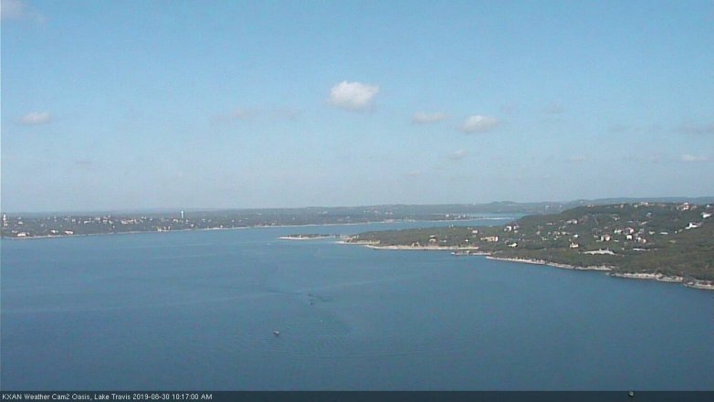 Lake Travis webcam, August 30, 2019 9:20 AM CT