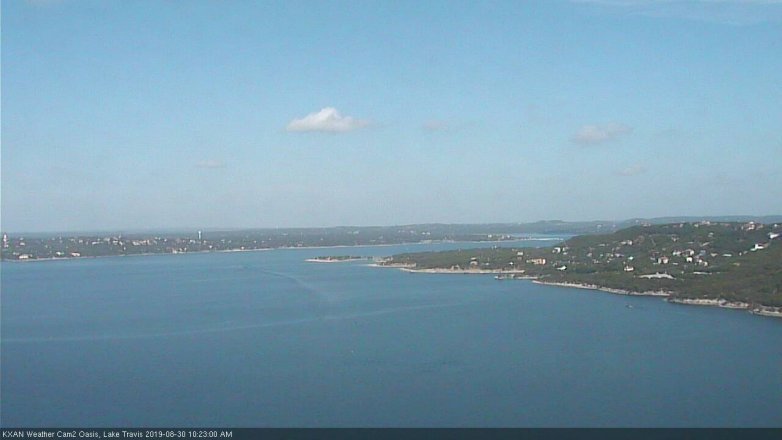 Lake Travis webcam, August 30, 2019 9:25 AM CT