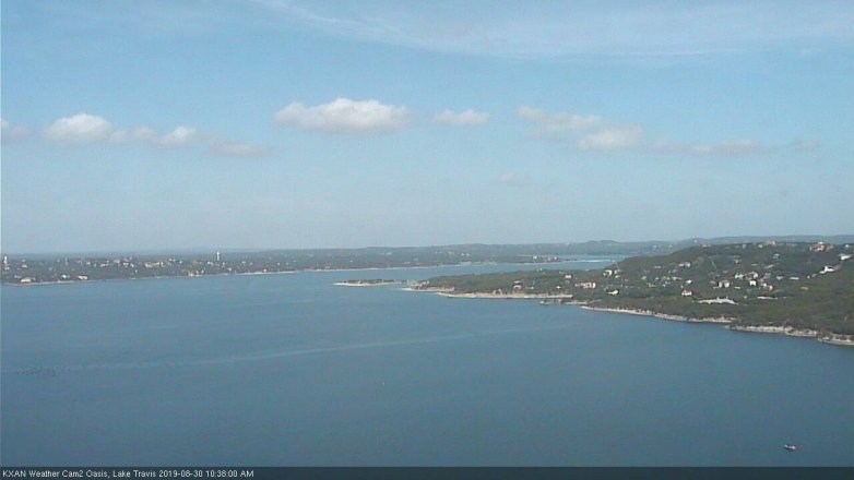 Lake Travis webcam, August 30, 2019 9:40 AM CT