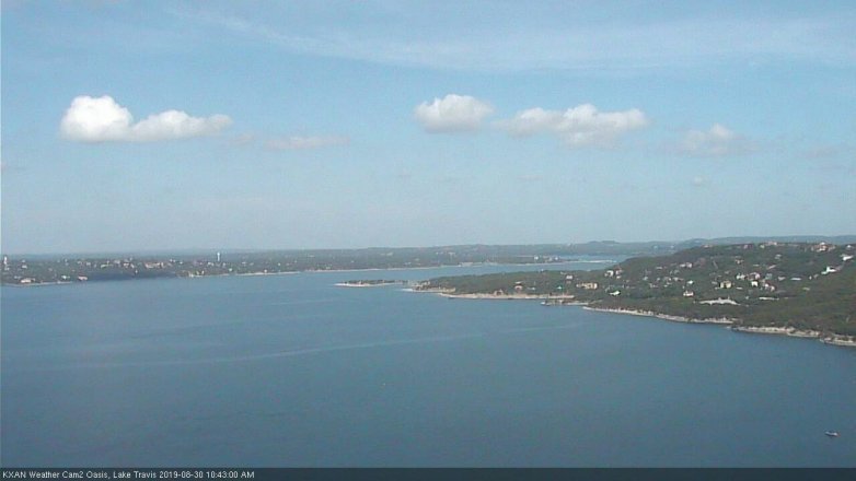 Lake Travis webcam, August 30, 2019 9:45 AM CT