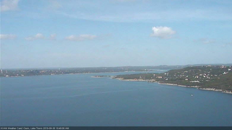 Lake Travis webcam, August 30, 2019 9:50 AM CT