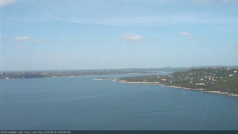 Lake Travis webcam, August 30, 2019 9:55 AM CT