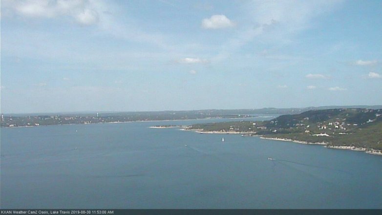 Lake Travis webcam, August 30, 2019 10:55 AM CT
