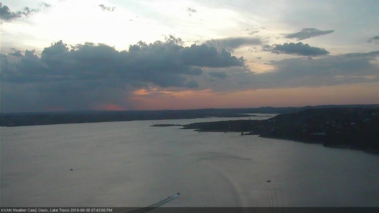Lake Travis webcam, August 30, 2019 6:45 PM CT