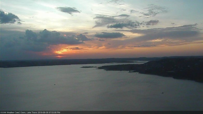 Lake Travis webcam, August 30, 2019 6:55 PM CT