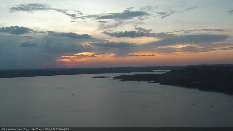 Lake Travis webcam, August 30, 2019 7:00 PM CT