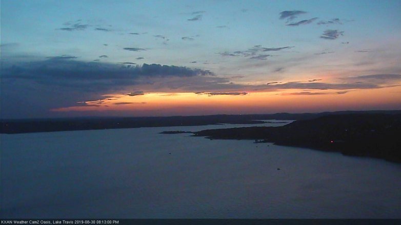 Lake Travis webcam, August 30, 2019 7:15 PM CT
