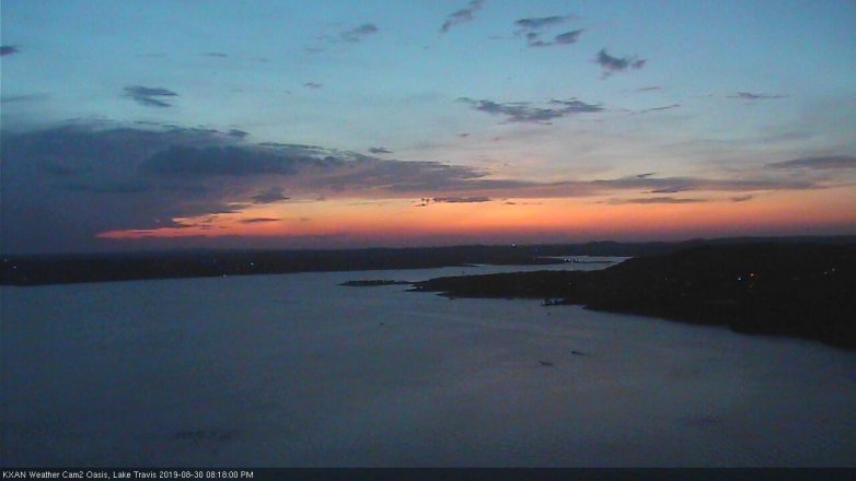Lake Travis webcam, August 30, 2019 7:20 PM CT