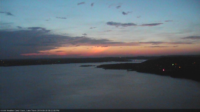 Lake Travis webcam, August 30, 2019 7:25 PM CT