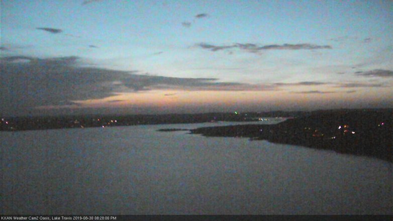Lake Travis webcam, August 30, 2019 7:30 PM CT
