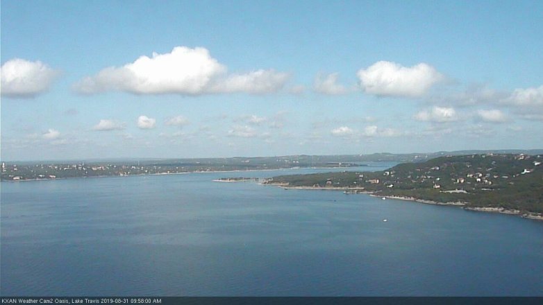 Lake Travis webcam, August 31, 2019 9:00 AM CT