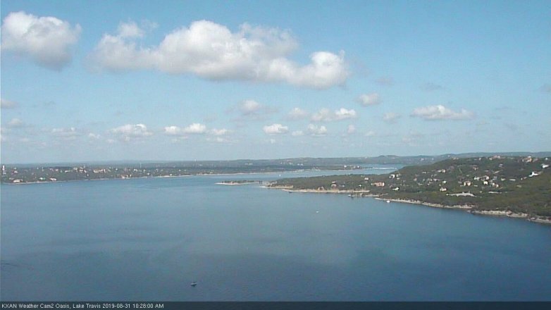 Lake Travis webcam, August 31, 2019 9:30 AM CT