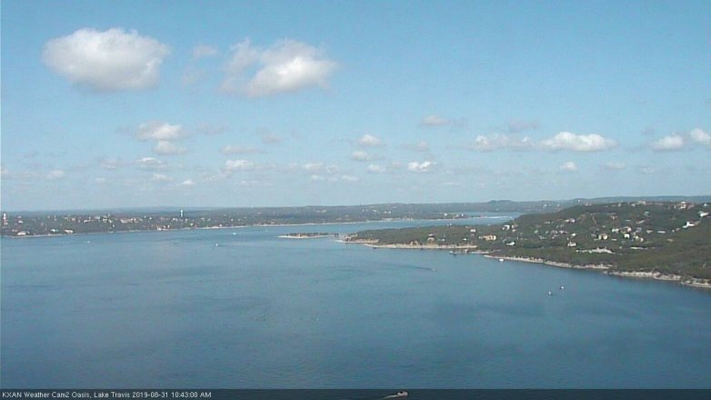 Lake Travis webcam, August 31, 2019 9:45 AM CT