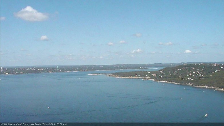 Lake Travis webcam, August 31, 2019 10:05 AM CT