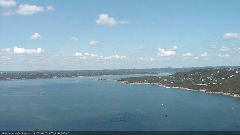 Lake Travis webcam, August 31, 2019 11:40 AM CT